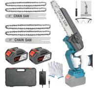 Mini-tronçonneuse 20 cm - Tronçonneuse sans fil pour le jardin et le travail du bois