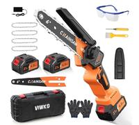 Mini Tronçonneuse à Batterie 6 Pouces, 8000mAh Tronconneuse Electrique Sans Fil pour Jardin, 1000W Brushless Tronçonneuse Elagueuse sur Batterie, D'huile Automatique, Compatible avec Makita 18V