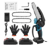 Mini Tronçonneuse à Batterie 6 pouces Tronçonneuse Electrique Sans Fil 800 W avec 2 Batteries pour Couper des Arbres et du Bois