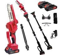 Mini tronçonneuse à batterie, extension télescopique, moteur sans balai, 15,24 cm, deux batteries, tronçonneuse au lithium sans balai