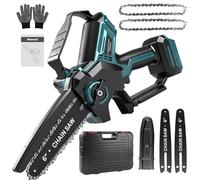 Mini Tronconneuse Electrique A Batterie 6 Pouces, 600W Brushless Tronconneuse Electrique Sans Fil Elagueuse Batterie Avec Graisseur Automatique Compatible Avec Makita18V(Non Inclus) Pour Sécateur