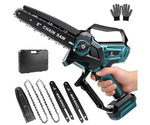 Mini tronçonneuse sans balais de 20,32 cm, avec lubrificateur automatique et tension de chaîne sans outil, compatible avec batterie Makita 18 V pour coupe du bois, sécateur de jardin