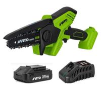 Mini tronçonneuse sans fil 20V Lame 10 cm + Batterie lithium 2.0Ah + Chargeur Rapide Mini scie d'élagage sans fil VITO