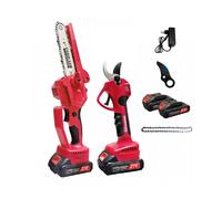 Mini tronçonneuse sans fil 21 V 300 W avec sécateur électrique et 2 batteries