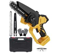 Mini tronçonneuse sans fil pour batterie Dewalt 20 V MAX, 20,3 cm et 15,2 cm 2 en 1 avec moteur sans balais et auto-huileur, 1200 W, pour élagage d'arbres et coupe du bois (outil uniquement)