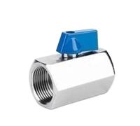 Mini Vanne à Bille Acier Inox | Mini vanne à bille filetée avec raccords barbelés for tuyaux.(1/2",Female to Female)