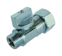 Mini vanne à sphère chromée bicone TC12 - mâle 12/17