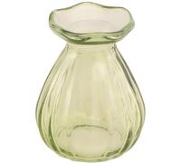 Mini vase en verre Corolle - 7 x 9 cm - Petit vase à fleurs - Décoration de table pour mariage, anniversaire, événements, vert