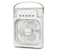 Mini-ventilateur 4 en 1 avec brumisateur, 3 vitesses, blanc