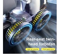 Mini ventilateur à double tête, chargement USB, adapté aux voitures et aux voyages