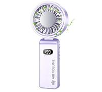 Mini ventilateur à main rechargeable et pliable avec écran LED et | Mini ventilateur à main pour plage, camping, randonnée, trekking, croisière, voyage