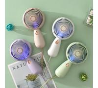 Mini ventilateur à main, ventilateur personnel de voyage, ventilateur électrique rechargeable à 3 vitesses avec mode d'éclairage, ventilateur portable d'été pour les cils, ventilateur de bureau à pile