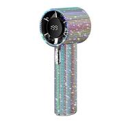 Mini ventilateur à turbine portatif incrusté de diamants, portable avec écran USB haute vitesse et longue autonomie.
