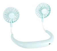 Mini ventilateur au tour de cou USB rechargeable double tête vert Vert G