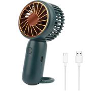 Mini Ventilateur avec Cochet, USB Ventilateur de Poche Portable, 3 Vitesse Réglable Mini Fan Vert