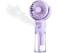 Mini ventilateur brumisateur - Portable - 4 vitesses - Batterie 4000 mAh - USB Type-C, violet