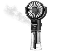 Mini Ventilateur Brumisateur Portable, Ventilateur a Main Rechargeable USB | Ventilateur Poche, Petit Ventilateur Portable avec 4 Vitesses Réglables, Accessoires pour Extérieur, Bureau, Camping, Noir