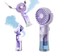 Mini Ventilateur Brumisateur-Rechargeable-Faible bruit-Rafraîchissement-En extérieur-Journée chaude-Mode compact-Violet