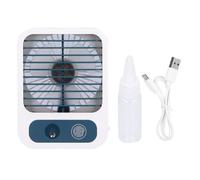 Mini Ventilateur Brumisateur - USB Rechargeable 3 Vitesses - Pour Bureau, Dorm - Blanc Bleu