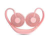 Mini Ventilateur de Cou Portable à Suspendre, veilleuse LED colorée, Chargement USB, Mini Ventilateur pour Sports de Plein air, aromathérapie, Ventilateur de Cou Suspendu, Noir (Bleu)