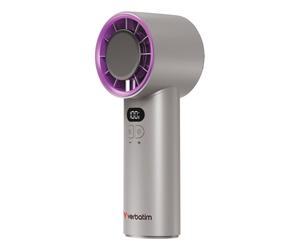 Mini Ventilateur de Main Verbatim Cool 'n' Go Ice Touch 8W 3 Vitesses Batterie Rechargeable Gris/Violet