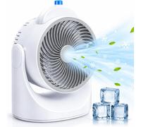 Mini ventilateur de table avec système de refroidissement par air – Ventilateur USB avec 3 vitesses, éclairage coloré et réservoir d'eau de 240 ml. Refroidisseur d'air
