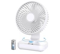 Mini ventilateur de table, batterie 4000 mAh, 4 vitesses, USB-C, fonctionnement silencieux, oscillation