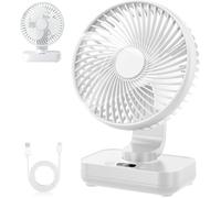 Mini Ventilateur de Table Silencieux, Oscillation 120°, 4 Vitesses, Petit Ventilateur de Bureau Puissant, 4000mAh Batterie