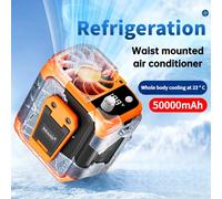 Mini ventilateur de taille à grande vitesse, ventilateur de cou suspendu USB sans lame, ventilateur d'affichage numérique d'éclairage de puissance mobile multifonctionnel extérieur Green