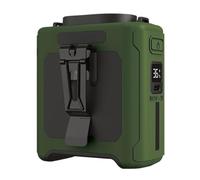Mini Ventilateur De Taille Portable 10000 MAh, Rechargeable par USB, avec Batterie Externe Et Lumière LED, Idéal for Le Camping Travail en Extérieur Pince Mains Libres(Green)
