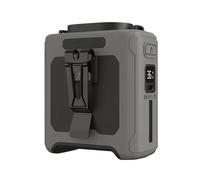 Mini Ventilateur De Taille Portable 10000 MAh, Rechargeable par USB, avec Batterie Externe Et Lumière LED, Idéal for Le Camping Travail en Extérieur Pince Mains Libres(Gray)