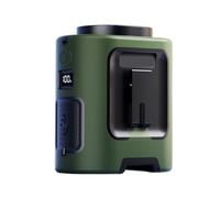 Mini Ventilateur De Taille Portable 5000 MAh, Cou Suspendu, 4 Vitesses, 13000 TR/Min, Vent Fort, avec Batterie Externe, Éclairage LED, for Le Travail en Extérieur Pince Mains Libres(Green)