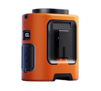Mini Ventilateur De Taille Portable 5000 MAh, Cou Suspendu, 4 Vitesses, 13000 Tr/min, Vent Fort, Avec Batterie Externe, Éclairage LED, For Le Travail En Extérieur Pince Mains Libres(Orange)