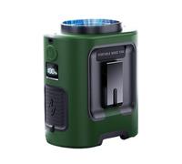 Mini Ventilateur De Taille Portable 5000 MAh, Cou Suspendu, 4 Vitesses, 13000 TR/Min, Vent Fort, avec Batterie Externe, Éclairage LED, for Le Travail en Extérieur Pince Mains Libres(Green)