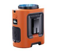 Mini Ventilateur De Taille Portable 5000 MAh, Cou Suspendu, 4 Vitesses, 13000 TR/Min, Vent Fort, avec Batterie Externe, Éclairage LED, for Le Travail en Extérieur Pince Mains Libres(Orange)