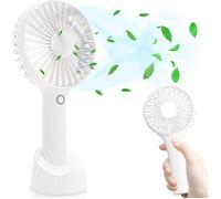 Mini Ventilateur - E.F.Connection- Portatif à Batterie USB Rechargeable - Blanc - 3 Vitesses