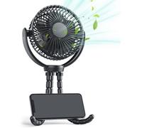 Mini ventilateur Pince USB avec batterie 5200 mAh. Portable Petit Ventilateur de Bureau mini trépied