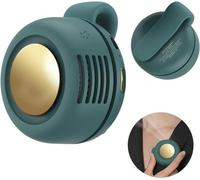 mini-ventilateur pivotant à 360° - 3 vitesses - rechargeable par USB - avec pince - pour l'intérieur et l'extérieur (vert foncé)