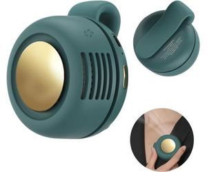 mini-ventilateur pivotant à 360° - 3 vitesses - rechargeable par USB - avec pince - pour l'intérieur et l'extérieur (vert foncé)