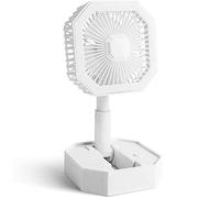 Mini Ventilateur Pliable Portable sur Pied, Ventilateur de Bureau à Poteau télescopique Gratuit, Ventilateur Personnel Rechargeable par USB avec lumière de Remplissage silencieuse