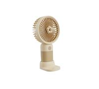 Mini Ventilateur Portable 3 Niveaux Design Fleur avec Socle Bureau Marron clair