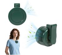 Mini Ventilateur Portable - 3 Vitesses - Éventail clip ceinture - Pivotant 360° - Rechargeable USB - Silencieux sans pales - Vert