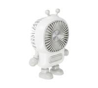 Mini Ventilateur Portable 3 Vitesses Rechargeable USB-C Design Robot Blanc