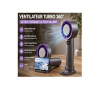 Mini Ventilateur Portable à Main Turbo Réglable en Vitesse Batterie Rechargeable Affichage LED pour Femmes Hommes Voyage Camping
