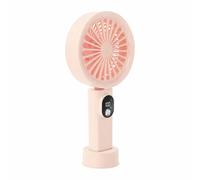 Mini Ventilateur Portable avec 5 Vitesses Réglables et Affichage LED Rose clair