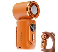 Mini Ventilateur Portable Avec Clip, Ventilateur À Turbine Sans Pales Avec Affichage LED, Petit Et Léger, 3000mAh, Type-C Recharge, 5 Vitesses Réglables, Pour Voyages/Camping/Plein Air (Orange)