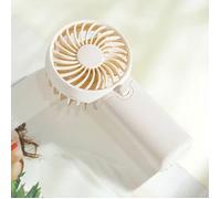 Mini Ventilateur Portable Beige à Pile Silencieux - Ventilateur de Poche Nomade Compact pour Bureau Voyage Camping