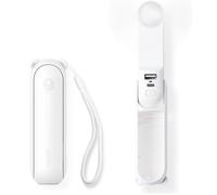 JISULIFE-Mini ventilateur portable 3 en 1 aste par USB, batterie externe, lampe de poche, 4500mAh 2000mAh blanc F8