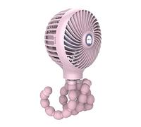 Mini ventilateur portable pour poussette de bébé, ventilateur flexible en forme de pieuvre avec trépied à clipser avec 3 vitesses réglables, chargement USB pour bureau, berceau, siège de voiture