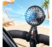 Mini ventilateur portable pour poussette, ventilateur intelligent en forme de pieuvre, ventilateur à main 360° ° Ventilateur rotatif rechargeable à clipser pour vélo, voiture et trépied Blue